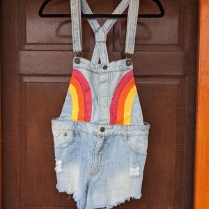70s Painted Short Overalls